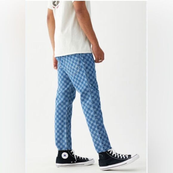 PACSUN Toby Slim Taper Vintage Men’s Checkered Loose Jeans Size 29 - Picture 10 of 10